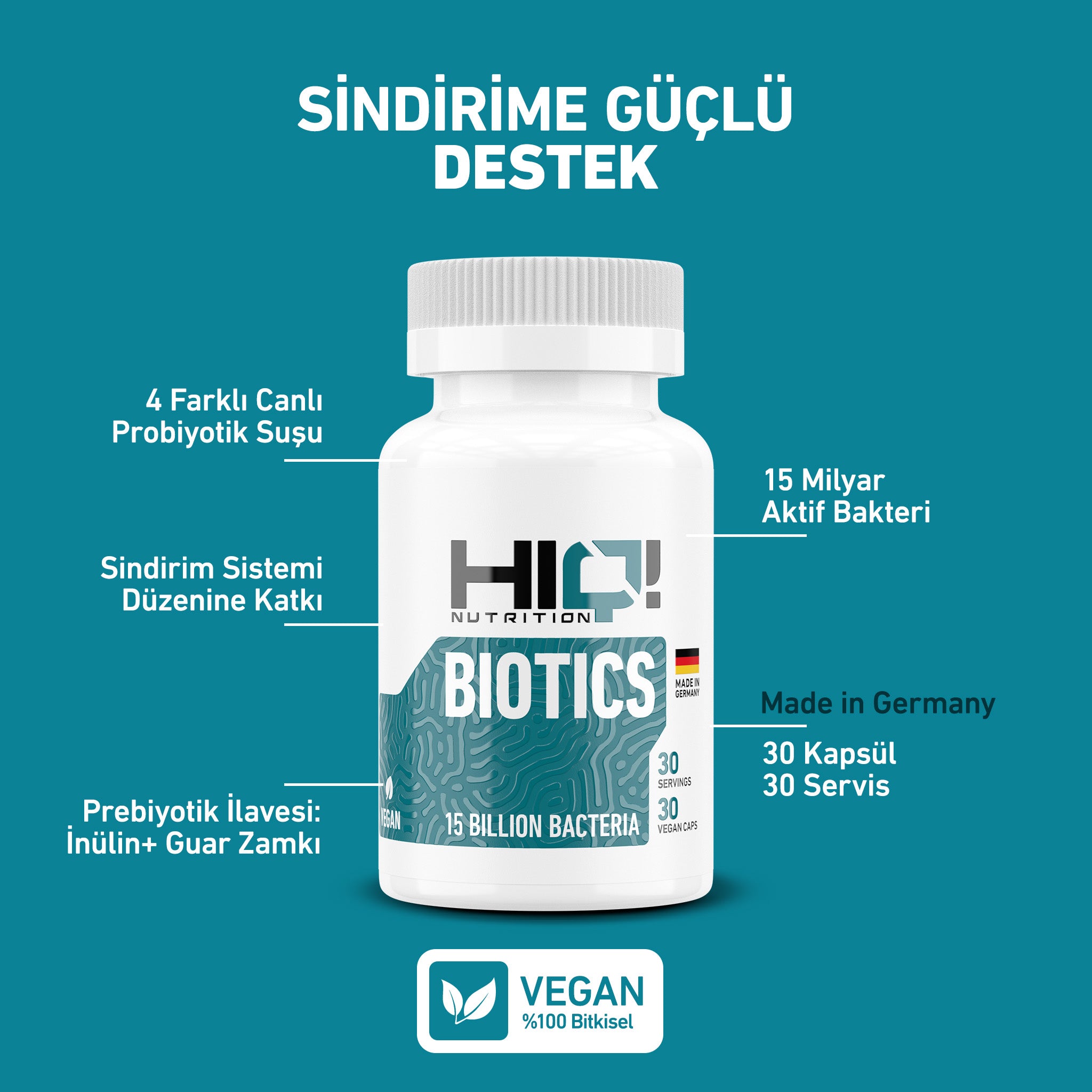 HIQ Biotics 30 Vegan Kapsül