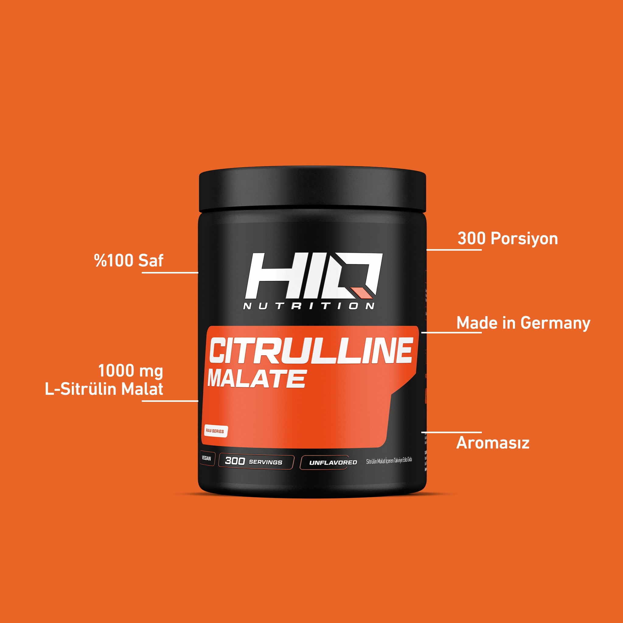 HIQ Citrulline Malate 300g Unflavored