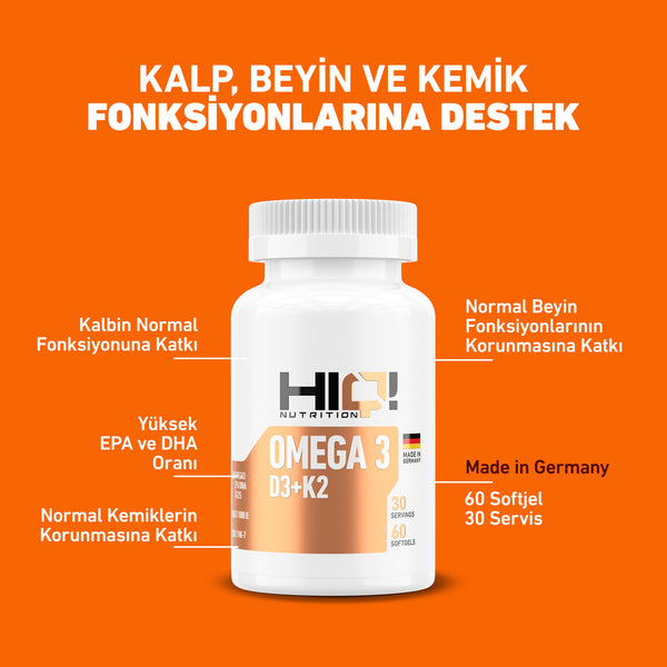 HIQ Omega3 D3+K2 Premium Complex 60 Softjel
