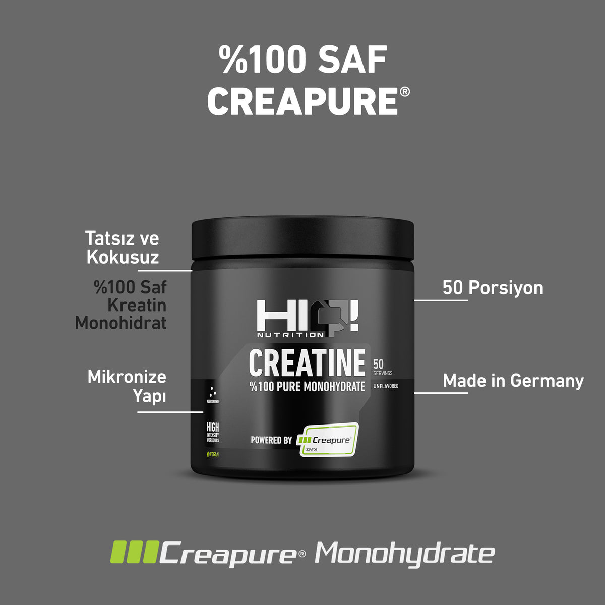 HIQ Creatine (Creapure®) 250g Unflavored