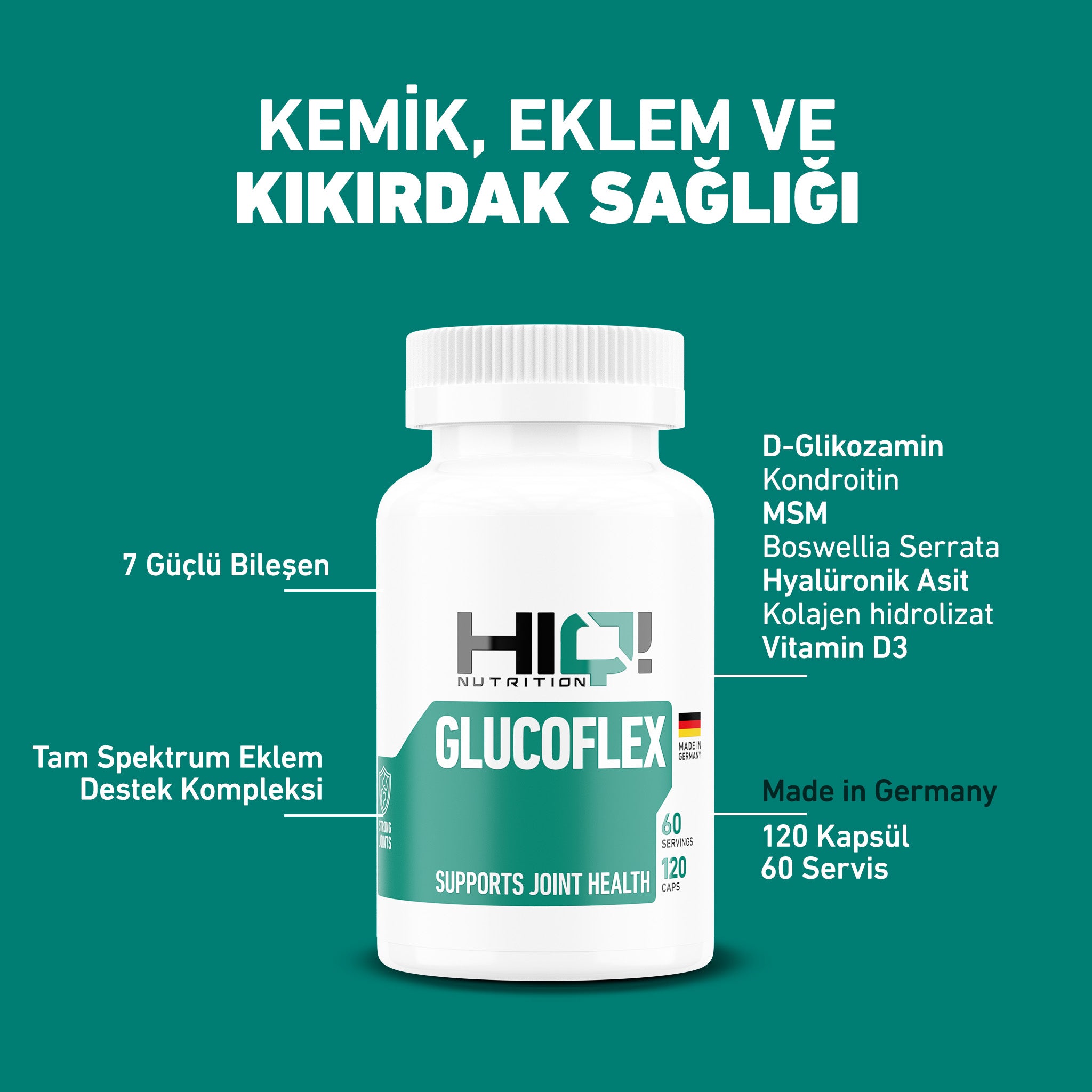 HIQ Glucoflex 120 Kapsül
