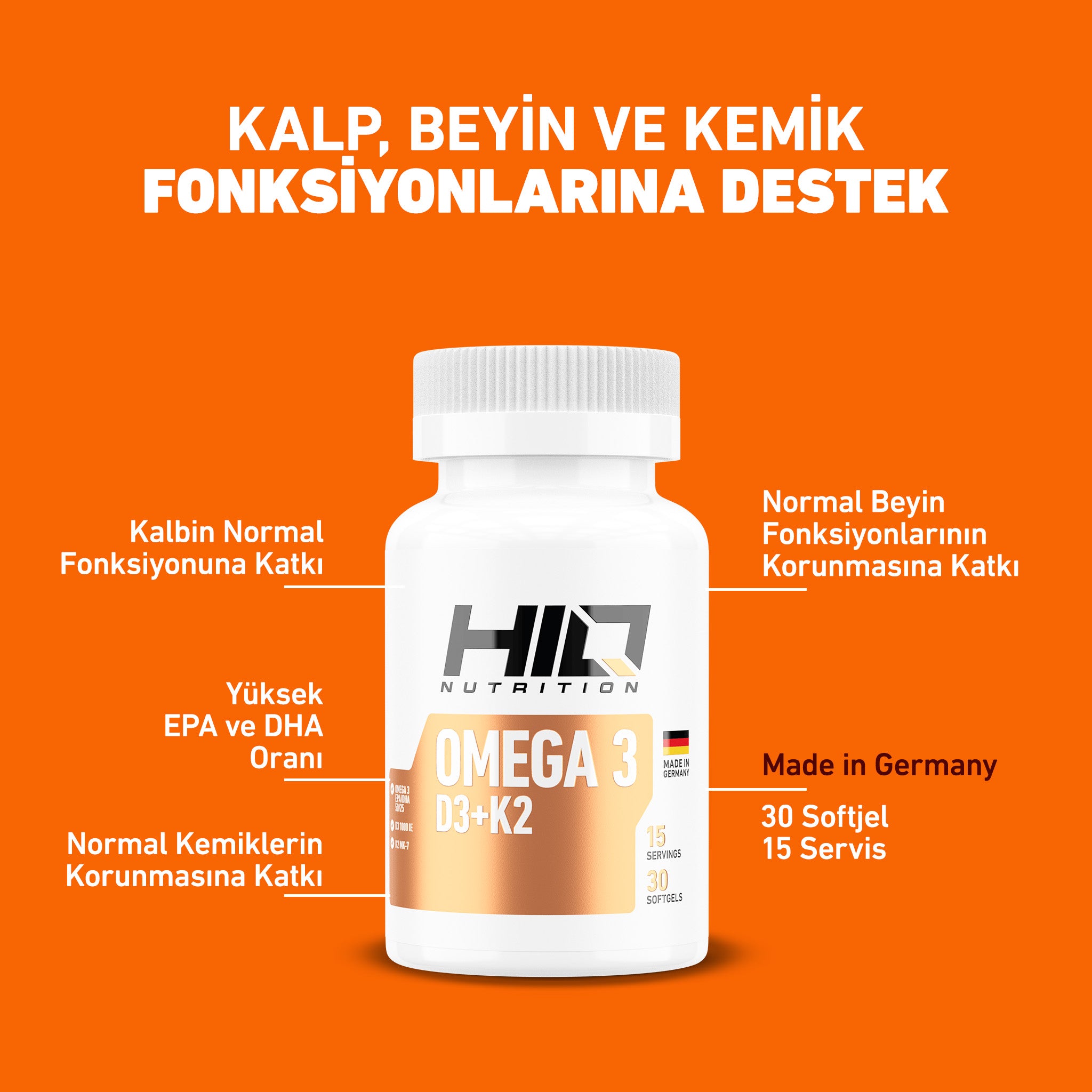 HIQ OMEGA 3 D3+K2 PREMIUM COMPLEX 30 SOFTGEL