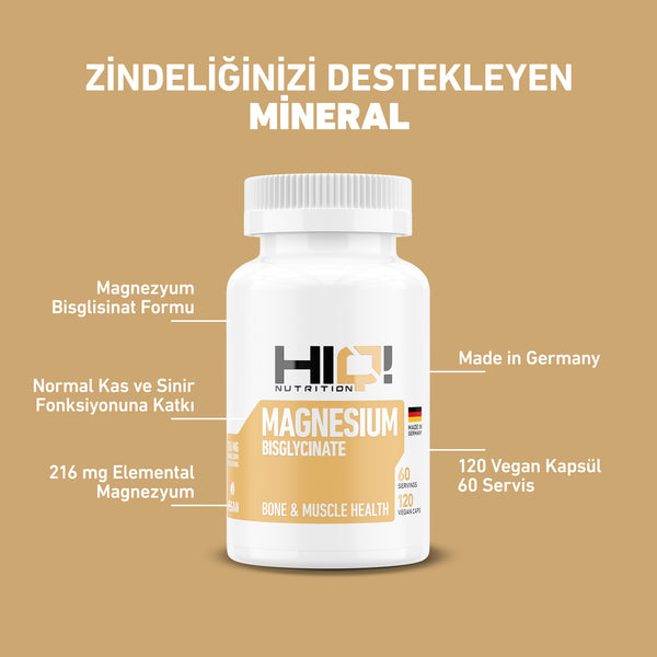 HIQ Magnesium Bisglycinate 120 Kapsül