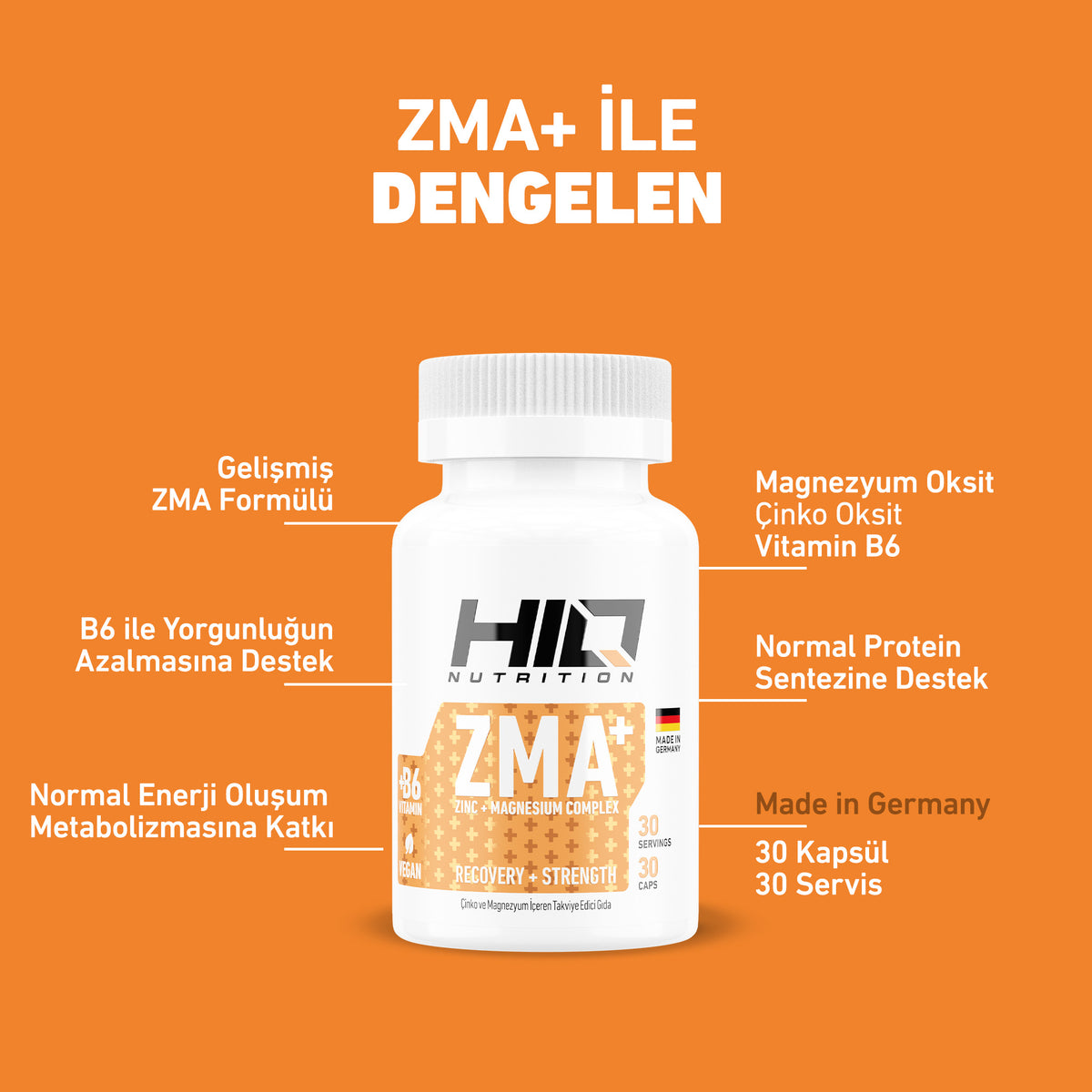 HIQ ZMA + 30 Kapsül