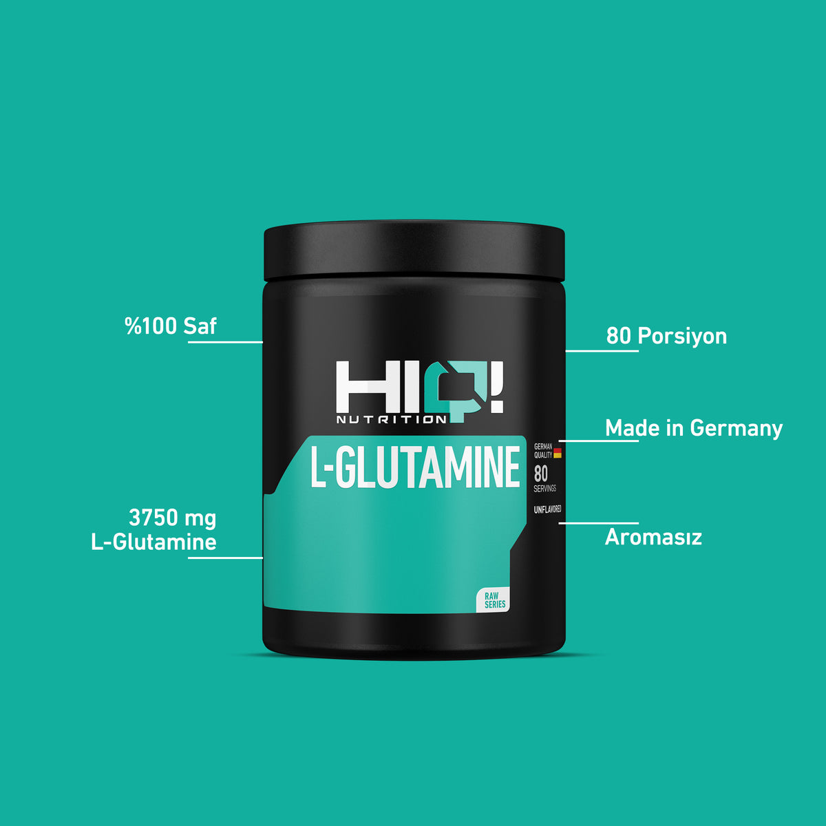 HIQ L-Glutamine 300g Unflavored