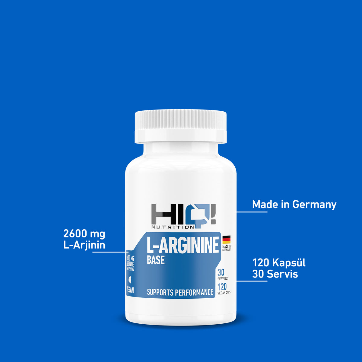 HIQ Arginine Base 120 Kapsül