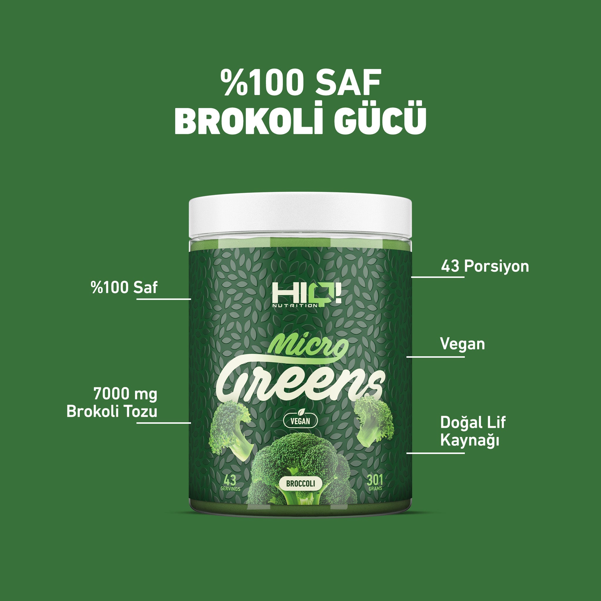 HIQ Micro Greens Broccoli 301g