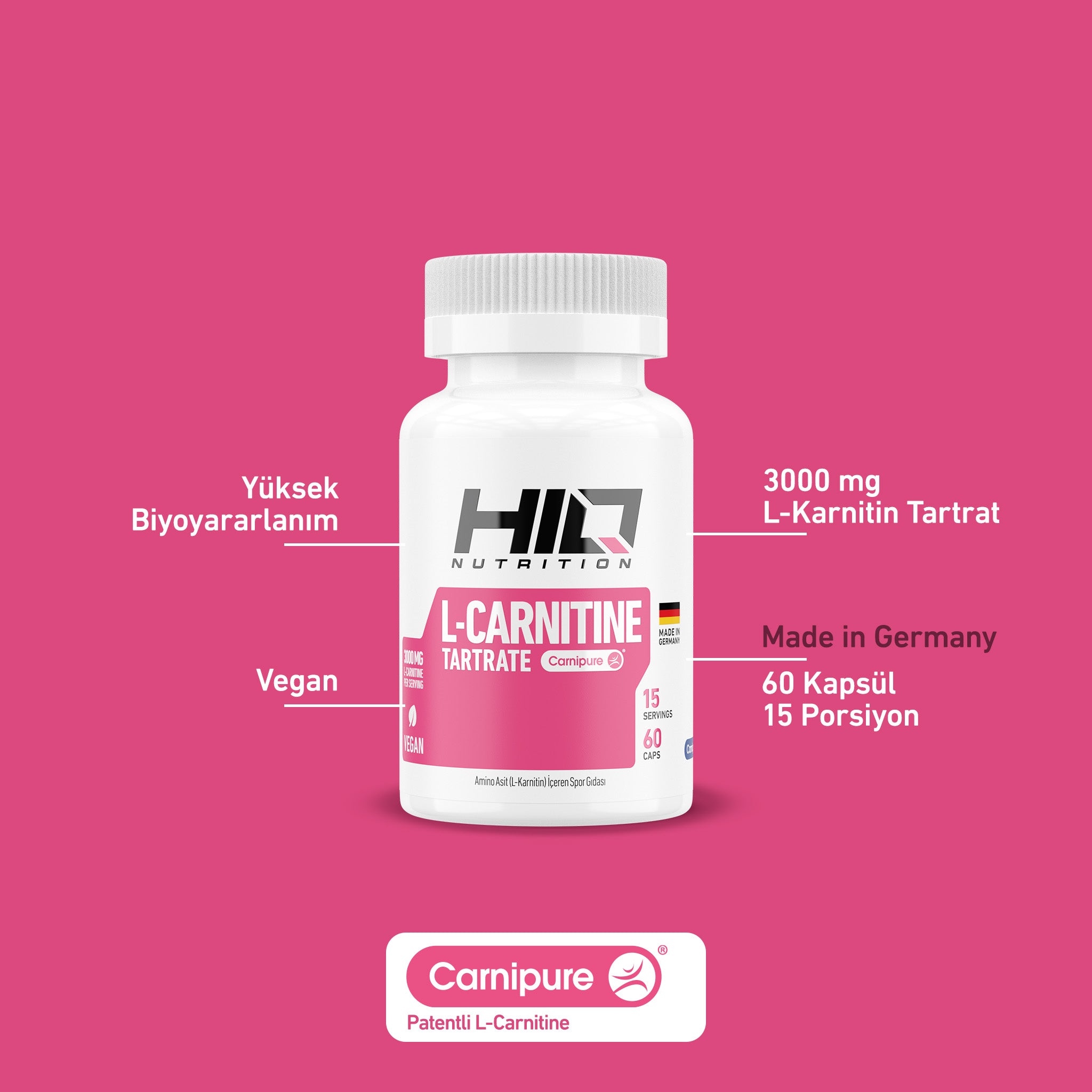 HIQ L-Carnitine Tartare 60 Kapsül