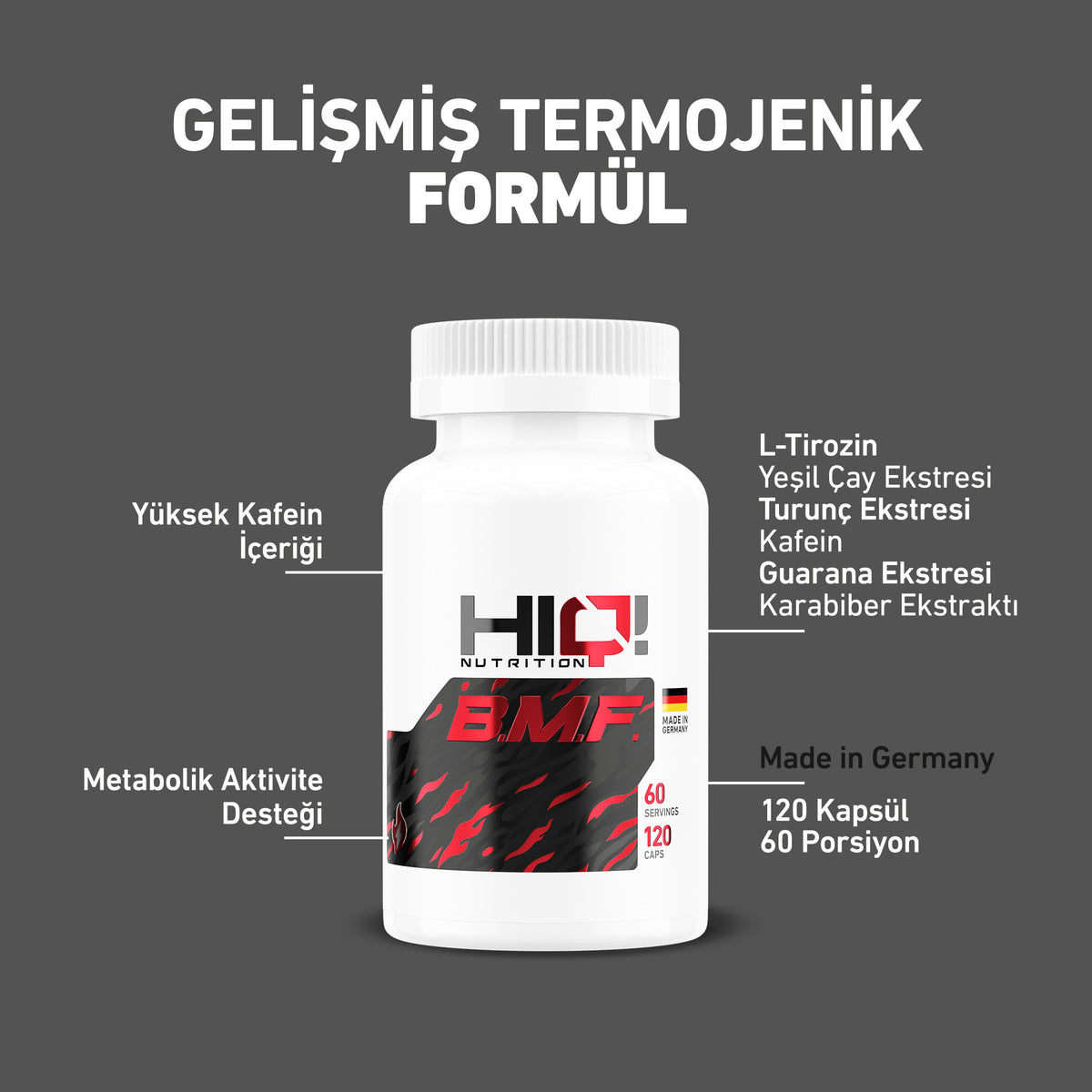 HIQ B.M.F. Extreme Thermo Burner 120 Kapsül