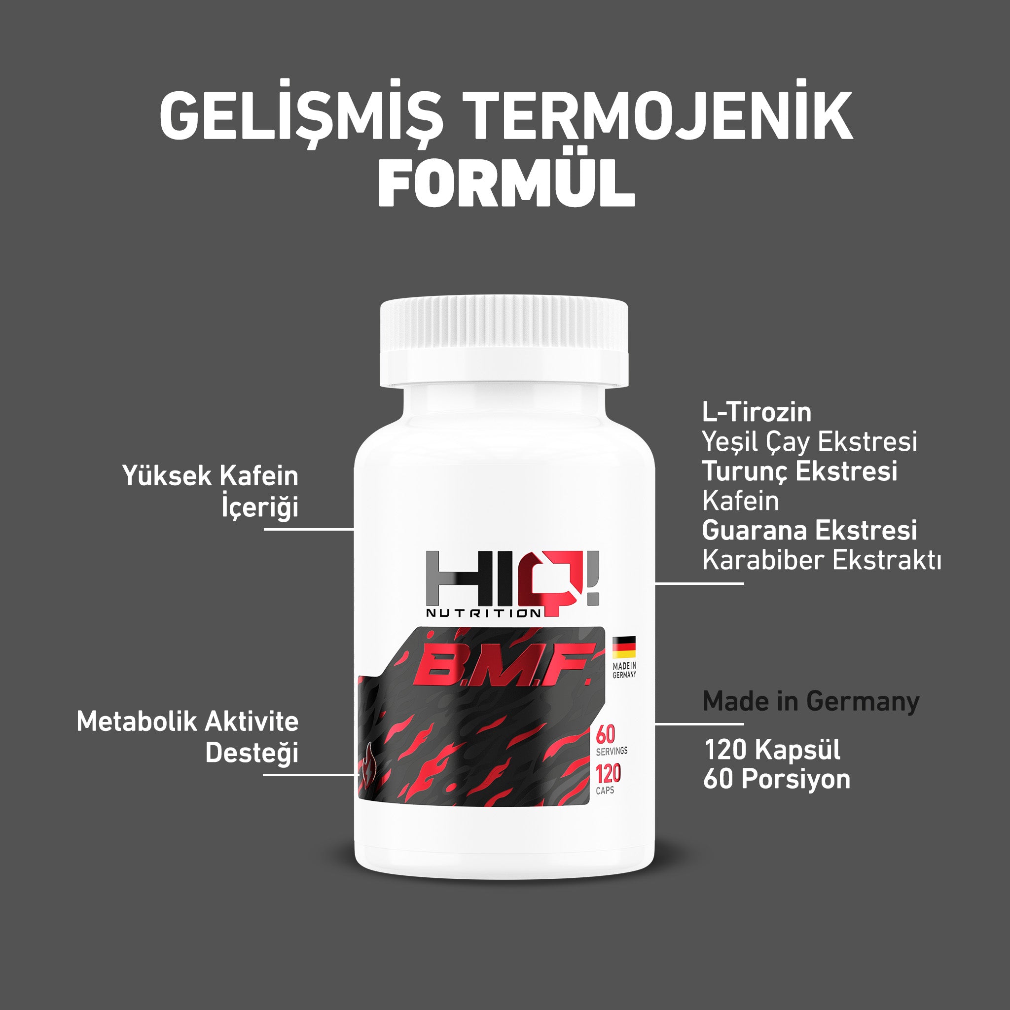 HIQ B.M.F. Extreme Thermo Burner 120 Kapsül