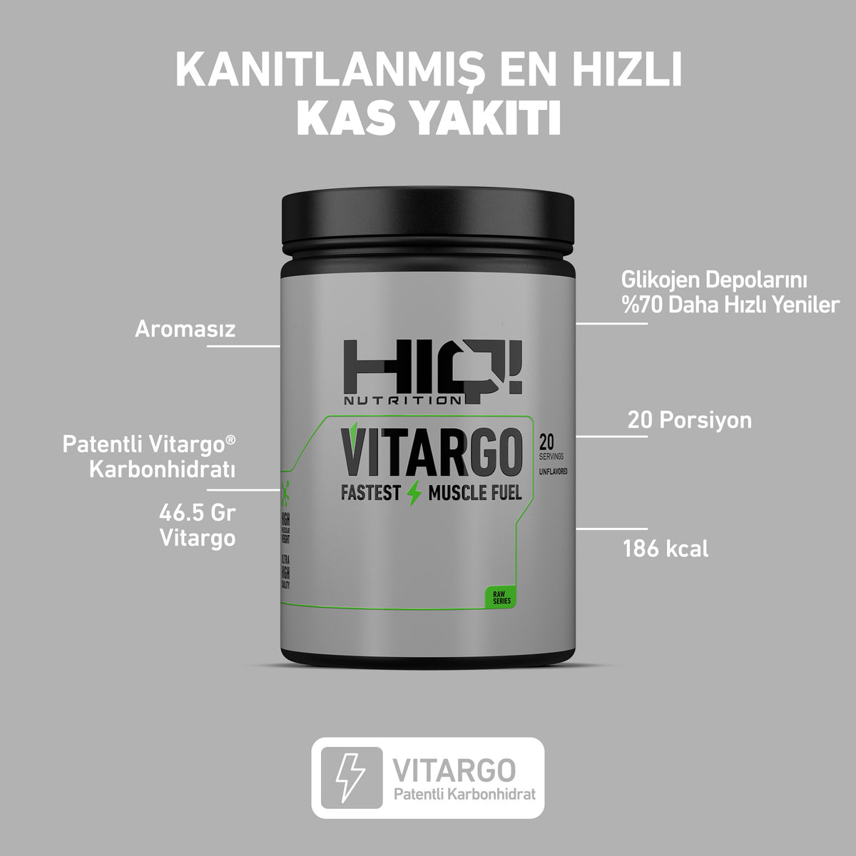 HIQ Vitargo 1000g Unflavored
