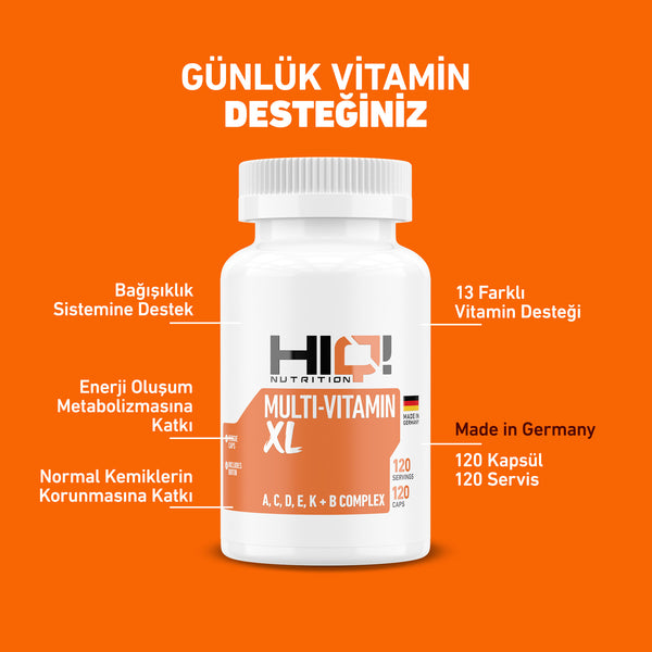 HIQ Multi-Vitamin XL 120 Capsules