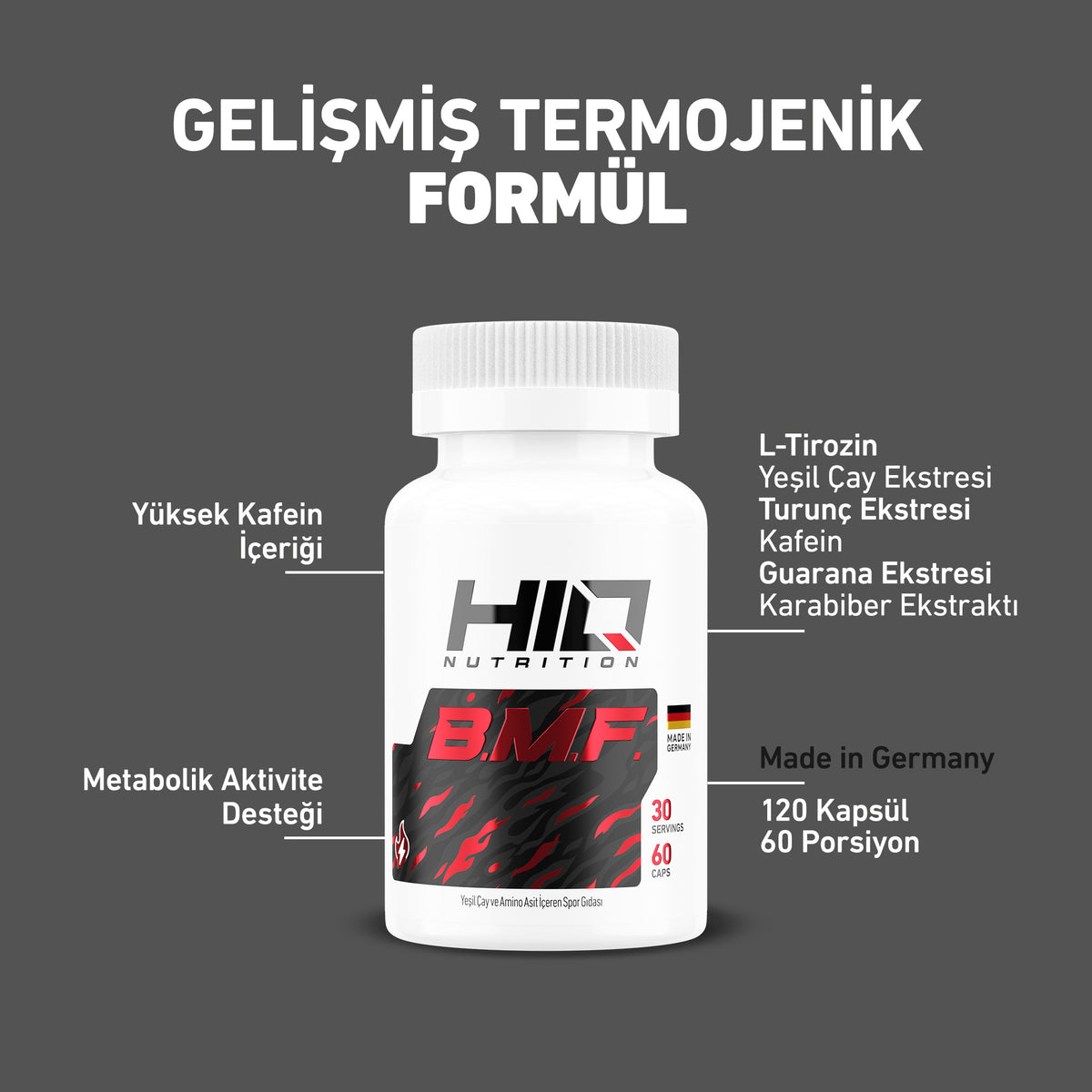 HIQ B.M.F. Extreme Thermo Burner 60 Kapsül