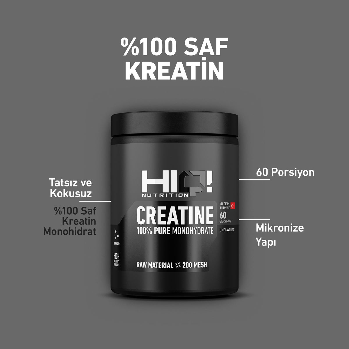 HIQ Creatine 300g Unflavored