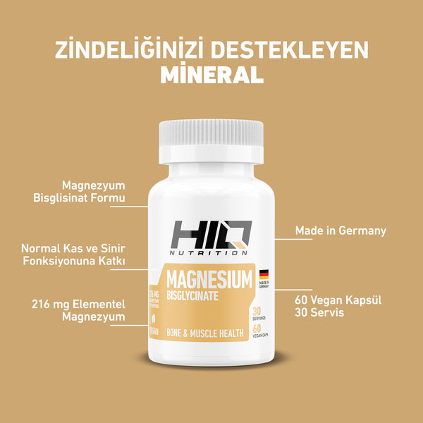 HIQ Magnesium Bisglycinate 60 Kapsül