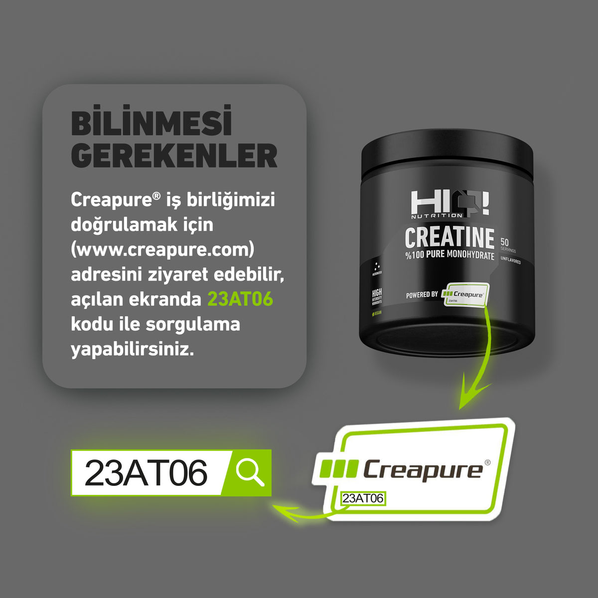 HIQ Creatine (Creapure®) 250g Unflavored