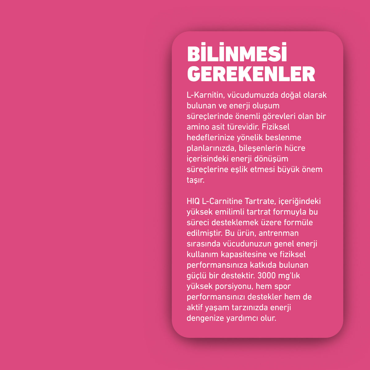 HIQ L-Carnitine Tartare 60 Kapsül