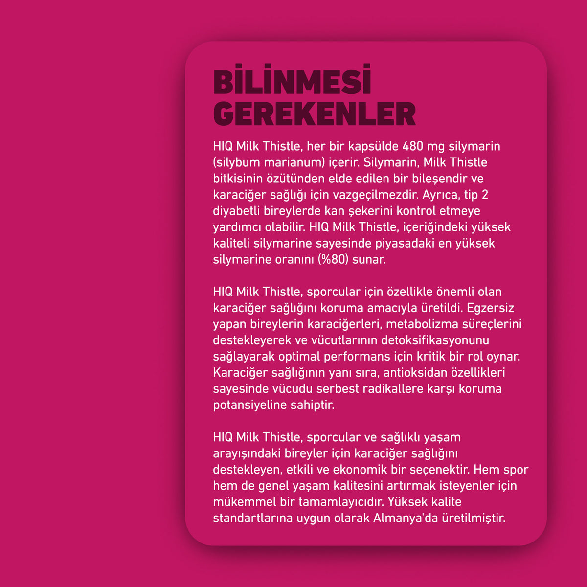 HIQ Milk Thistle 60 Kapsül