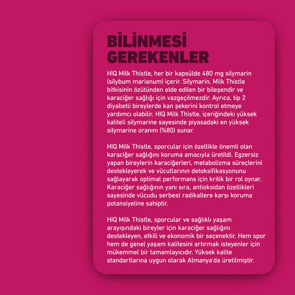 HIQ Milk Thistle 60 Kapsül