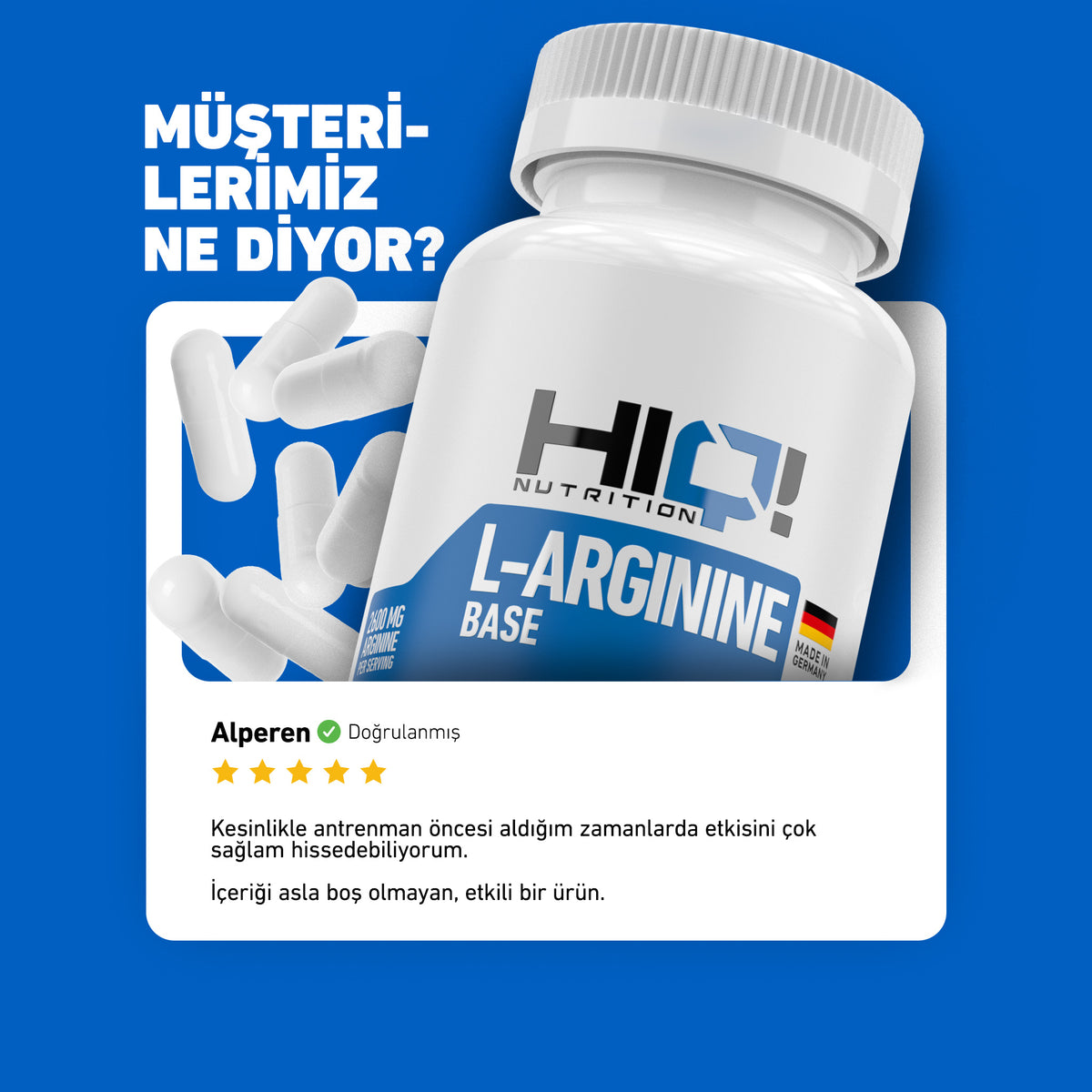 HIQ Arginine Base 120 Kapsül