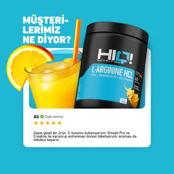 HIQ L-Arginine Hcl Zinc + Magnesium + B6 Vitamin 480g