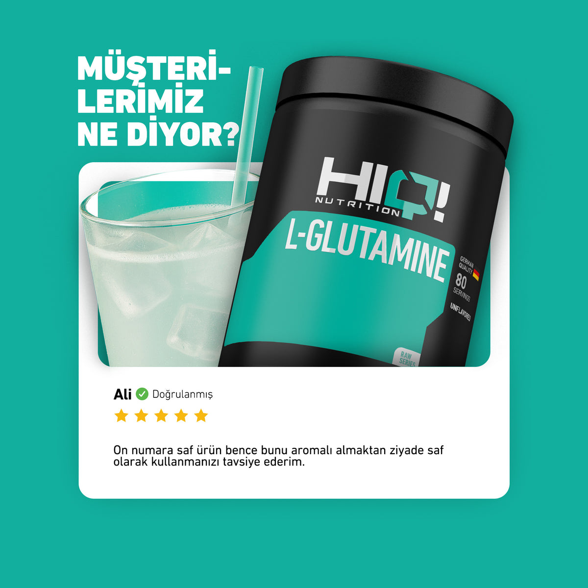 HIQ L-Glutamine 300g Unflavored
