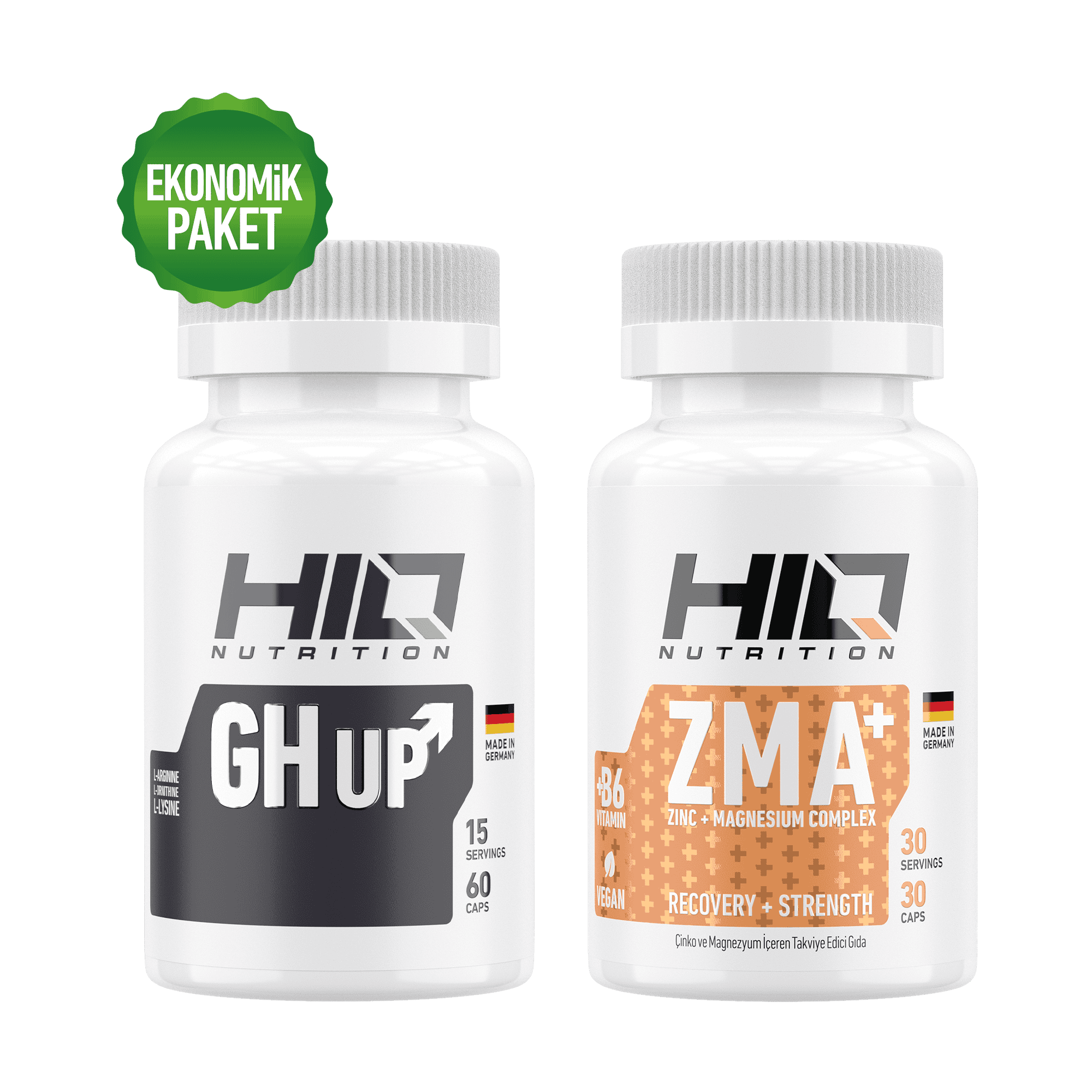HIQ GH-UP 60 KAPSÜL + HIQ ZMA 30 KAPSÜL | EKONOMIK BUNDLE – HIQ Nutrition